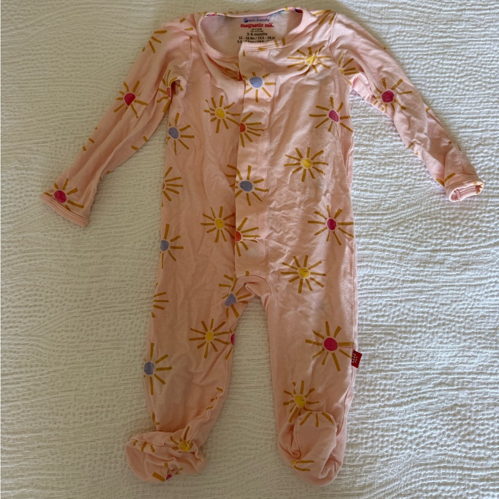 Magnetic Me Pink Sun Footie Pajamas